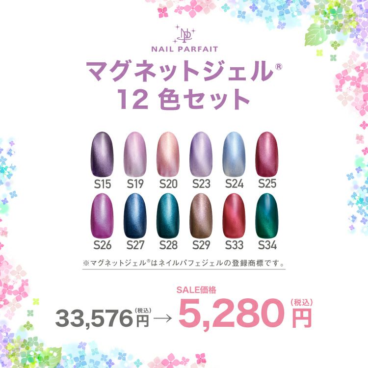 ネイルパフェジェル　マグネット12色セット ネイルパフェ マグネットジェル 12色セット